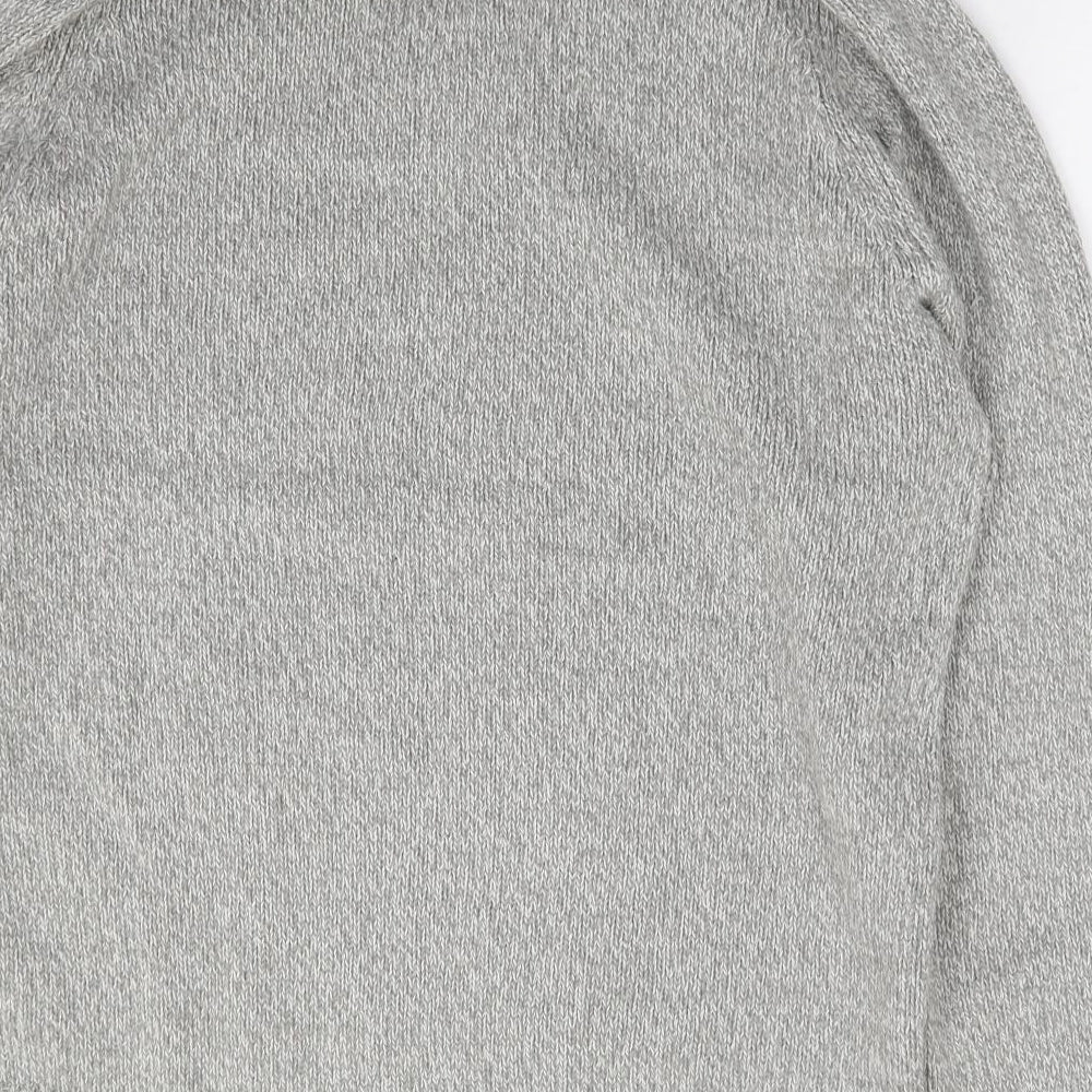Burton Mens Grey High Neck Acrylic Pullover Jumper Size M