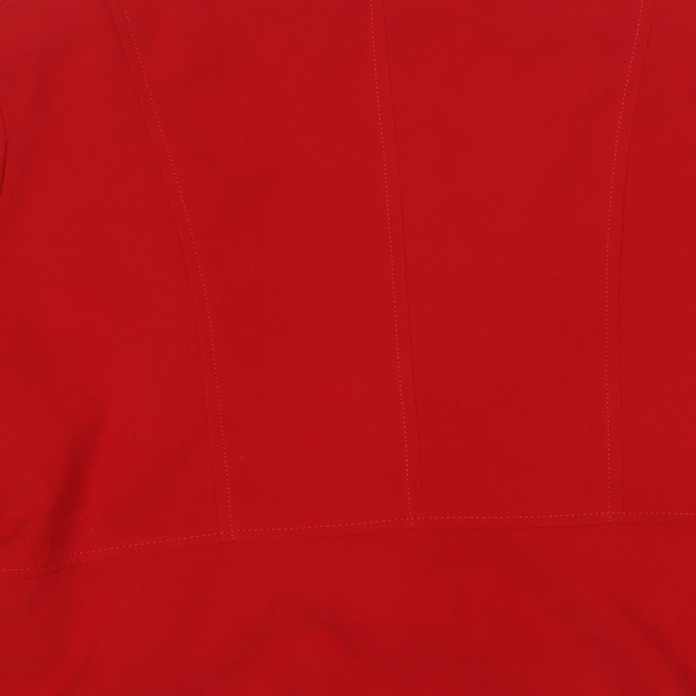 EWM Womens Red Jacket Blazer Size 6 Zip