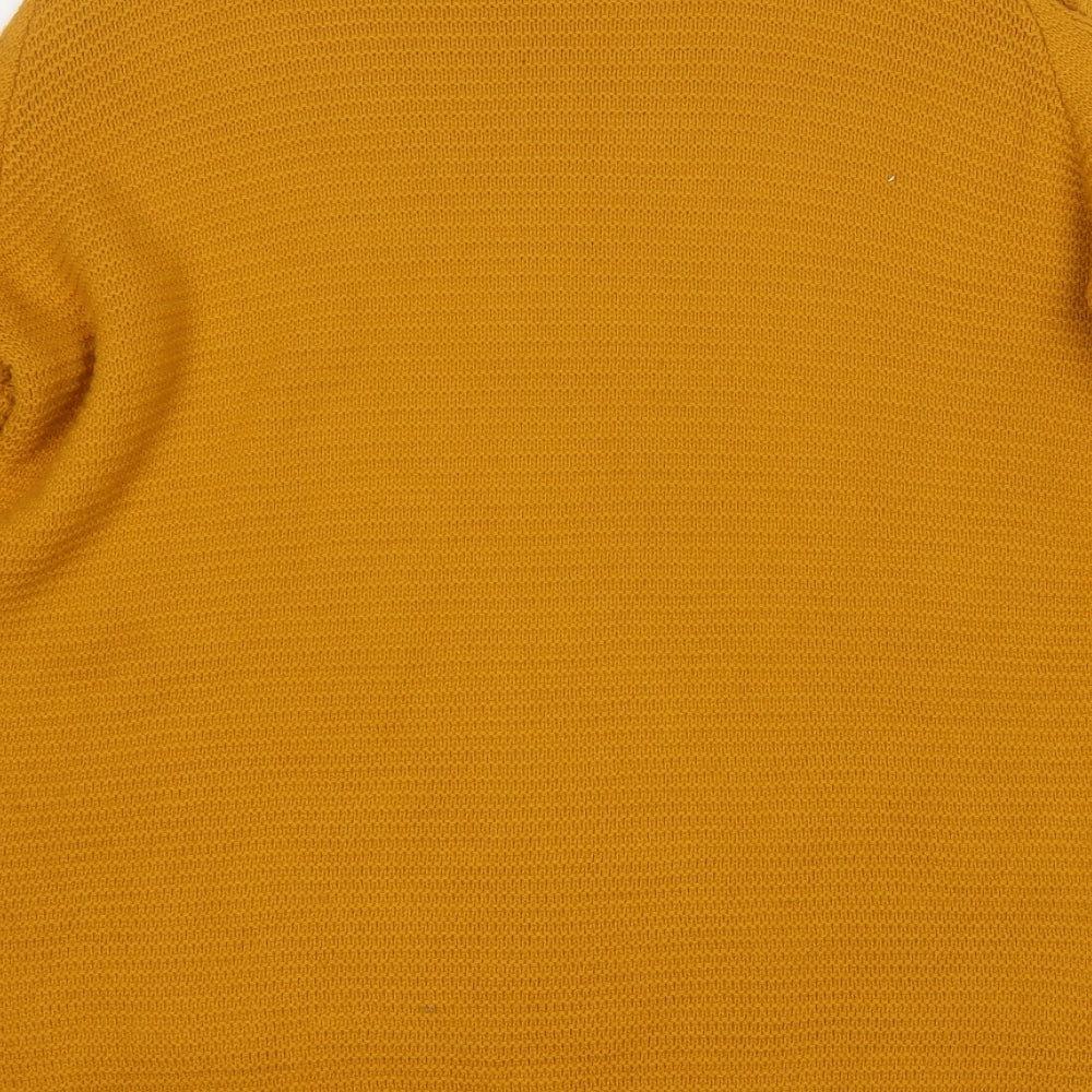 Primark Womens Yellow Round Neck Acrylic Pullover Jumper Size L