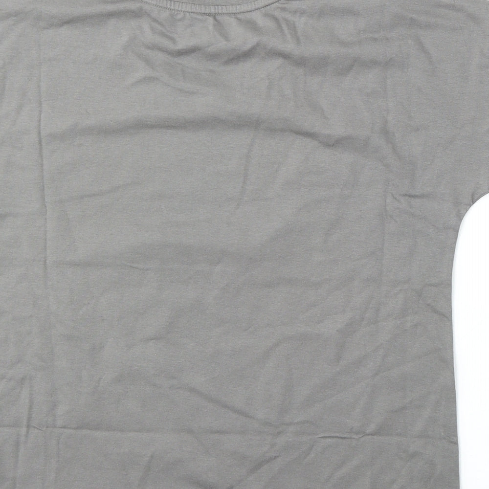 brand threads Womens Grey Cotton Basic T-Shirt Size S Round Neck - Mickey Mouse