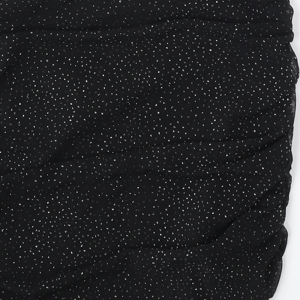 Chemistry Womens Black Polyester Basic Tank Size 10 Square Neck