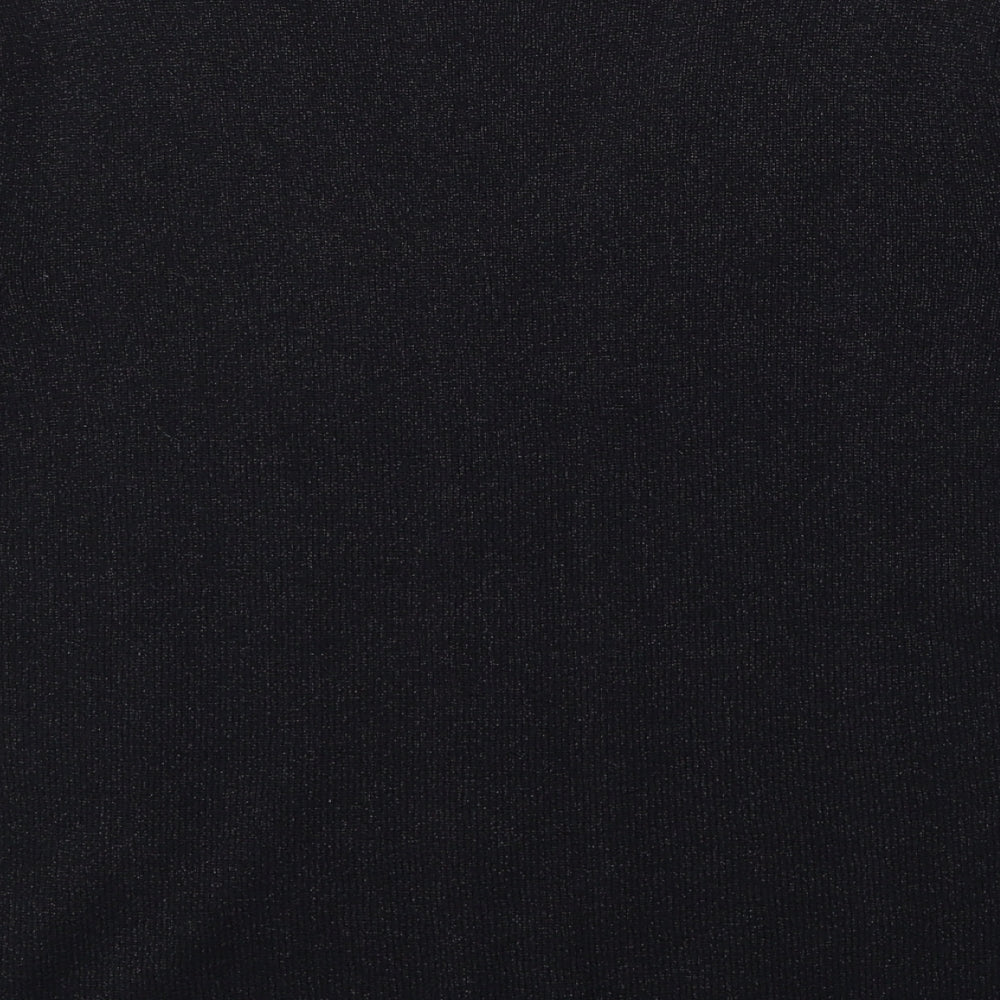 Berkertex Womens Black V-Neck Acrylic Pullover Jumper Size 14