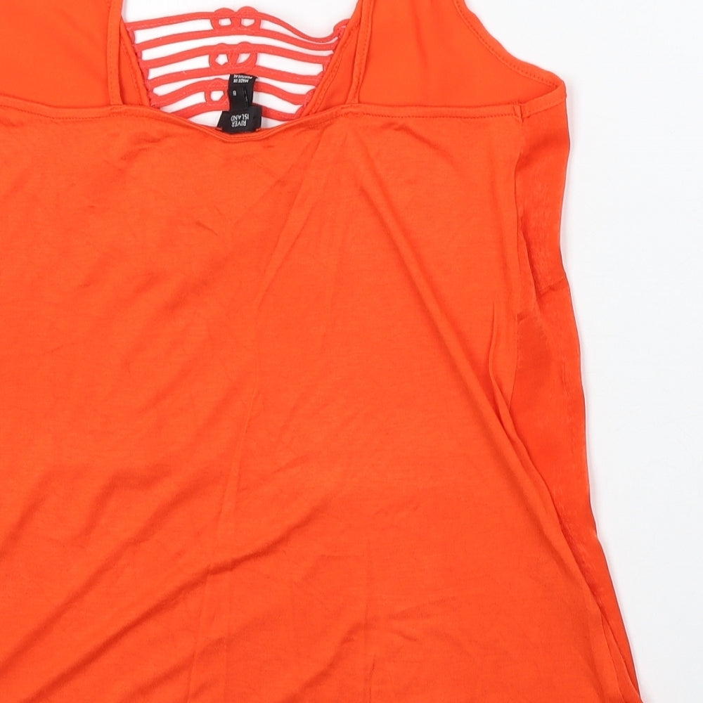 River Island Womens Orange Viscose Camisole Blouse Size 8 Round Neck