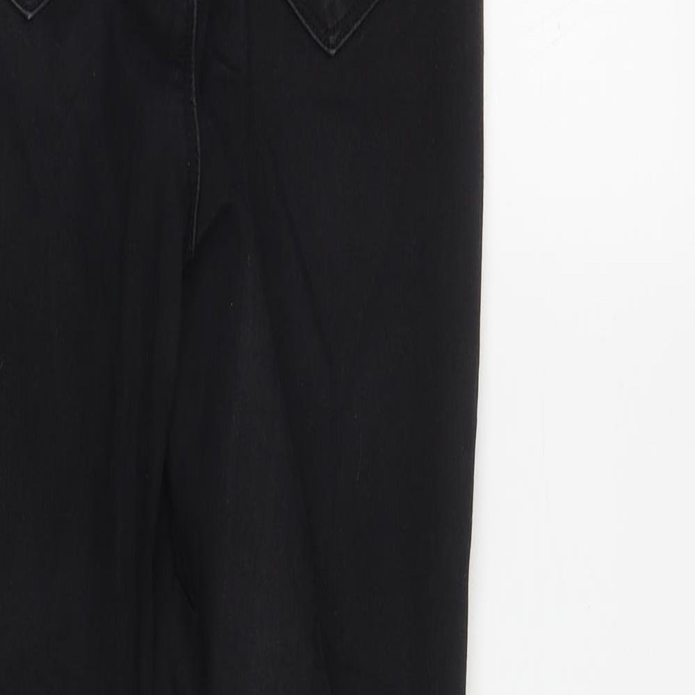 Missguided Womens Black Cotton Straight Jeans Size 10 L27 in Regular Zip