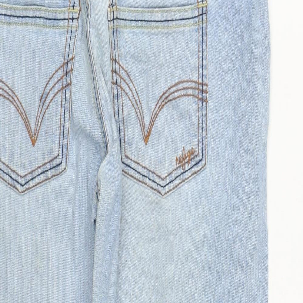 Refuse Womens Blue Cotton Cropped Jeans Size 32 in L23 in Regular Zip