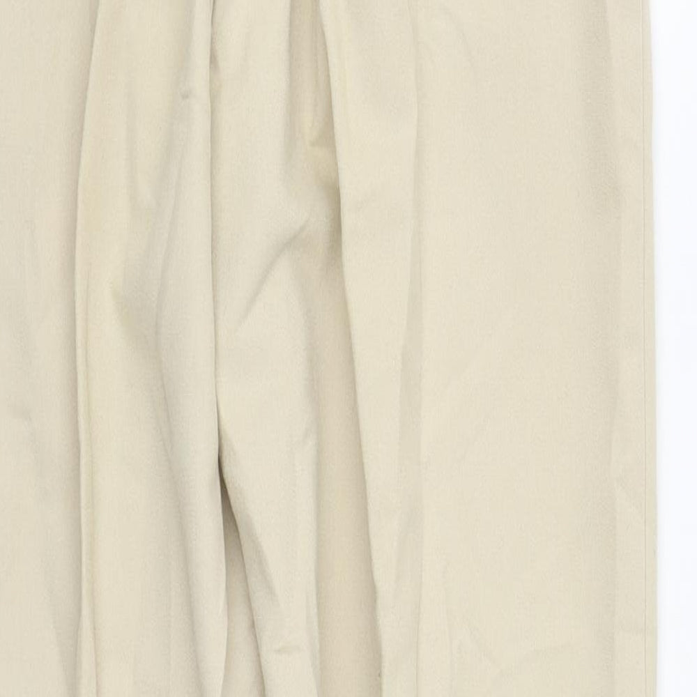 Soon Womens Beige Polyester Trousers Size 14 L30 in Regular Zip
