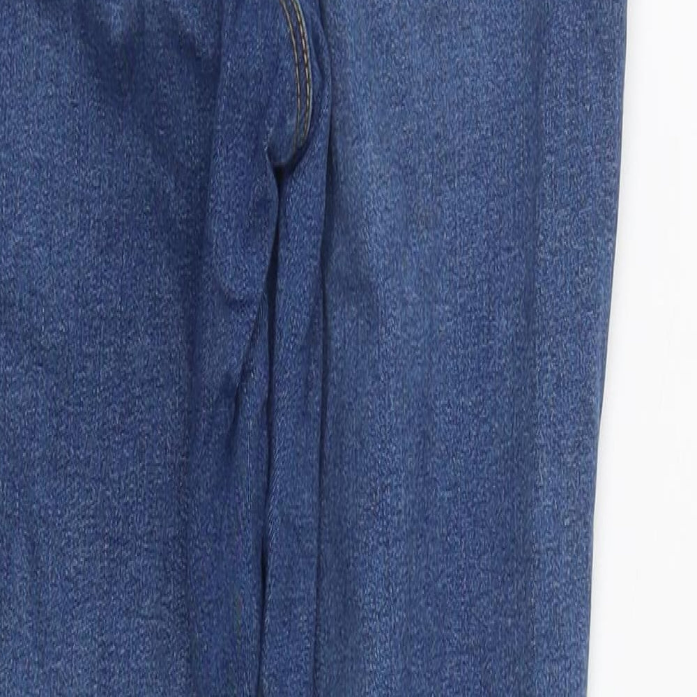 Topshop Womens Blue Cotton Straight Jeans Size 26 in L27 in Regular Zip