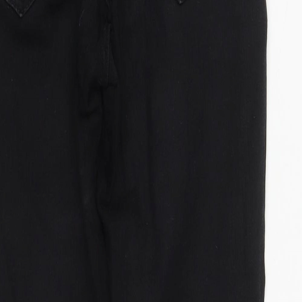 Zanzara Womens Black Cotton Straight Jeans Size 8 L27 in Regular Zip