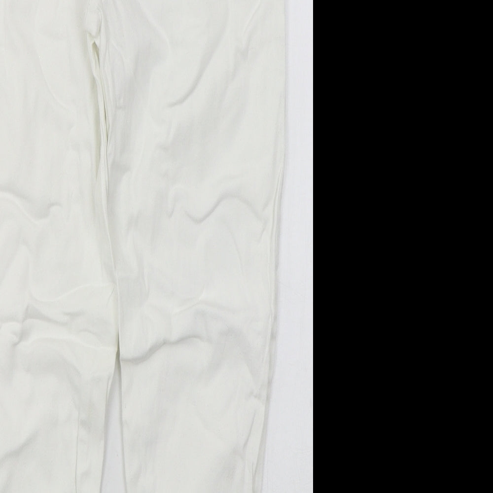 Simply Be Womens White Cotton Skinny Jeans Size 12 L26 in Slim