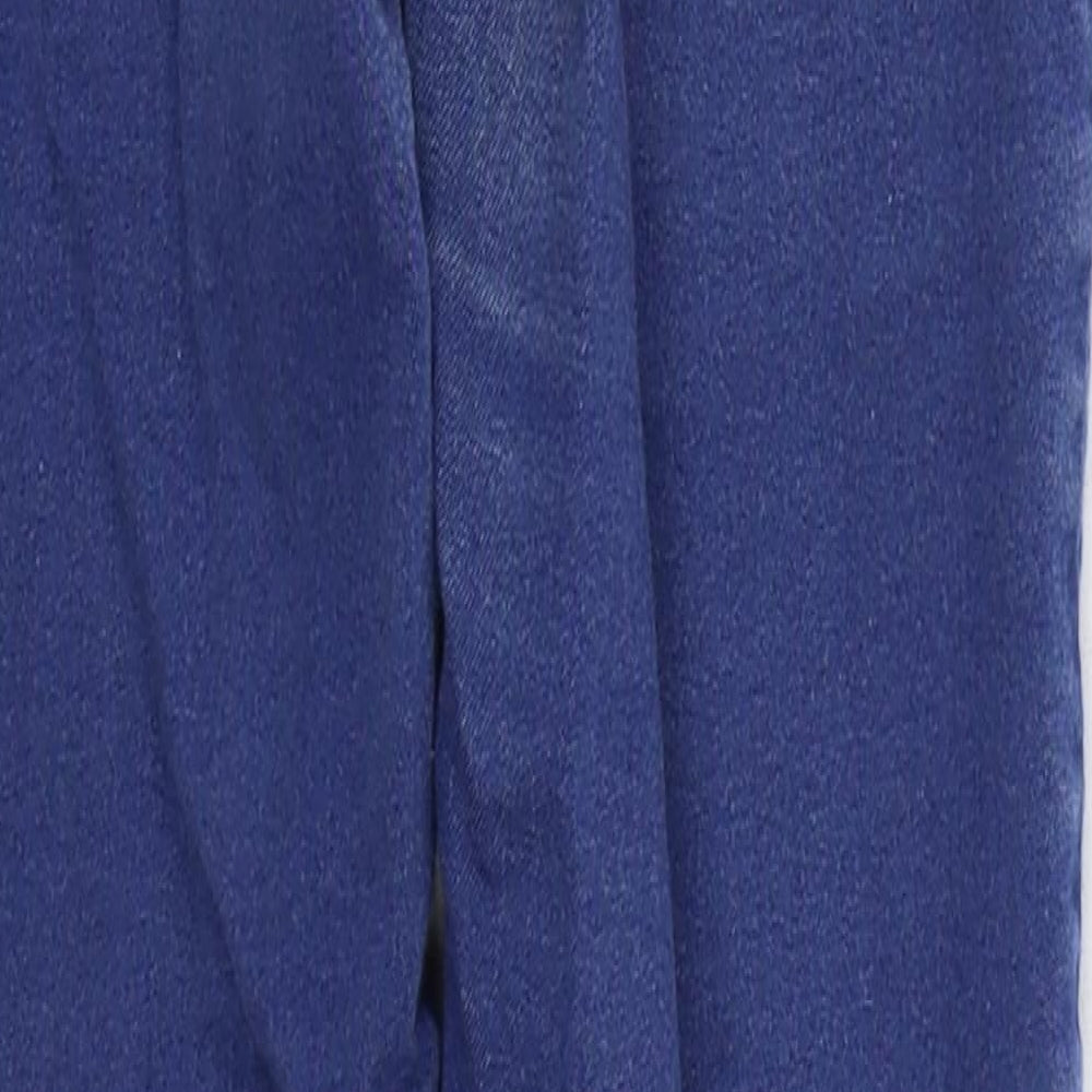 Miss Selfridge Womens Blue Cotton Skinny Jeans Size 10 L26 in Regular Button