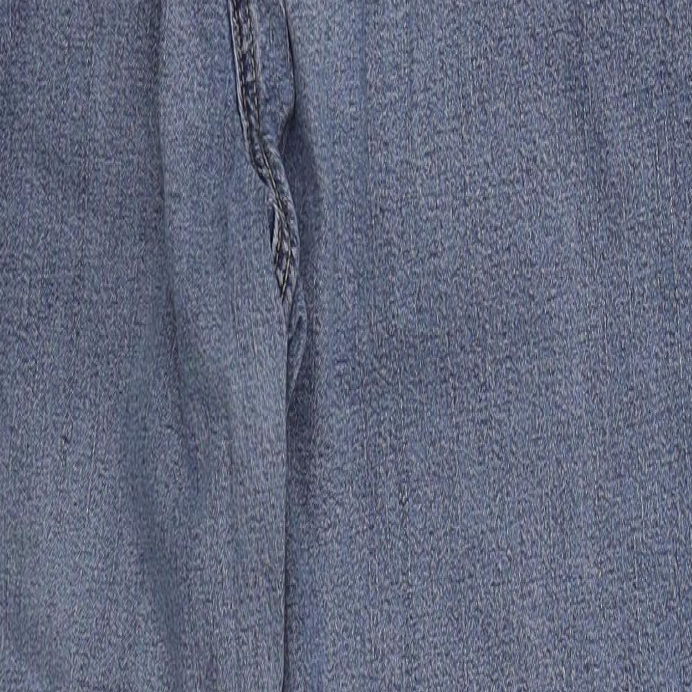 ELLE Womens Blue Cotton Straight Jeans Size 32 in L24 in Regular Button