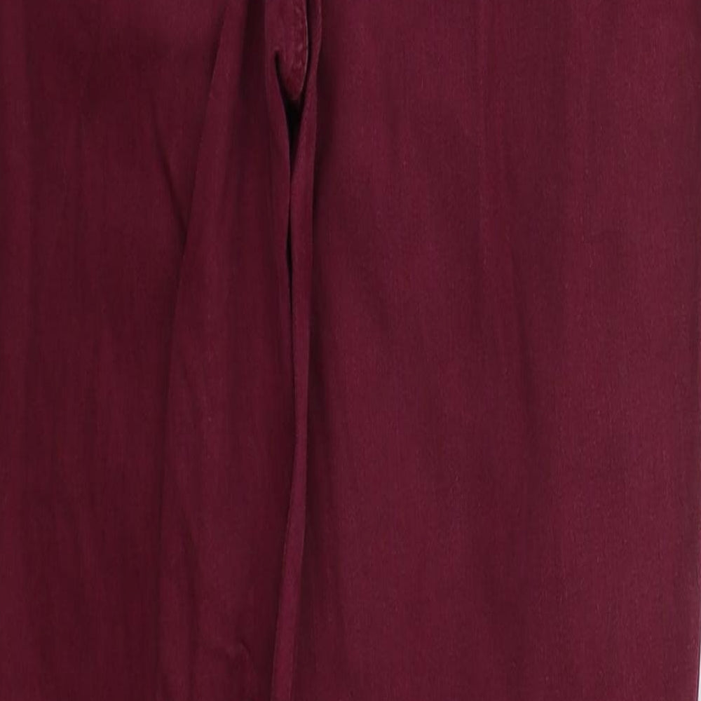 Denim Co Womens Red Cotton Skinny Jeans Size 32 in L27 in Regular Button - Burgundy
