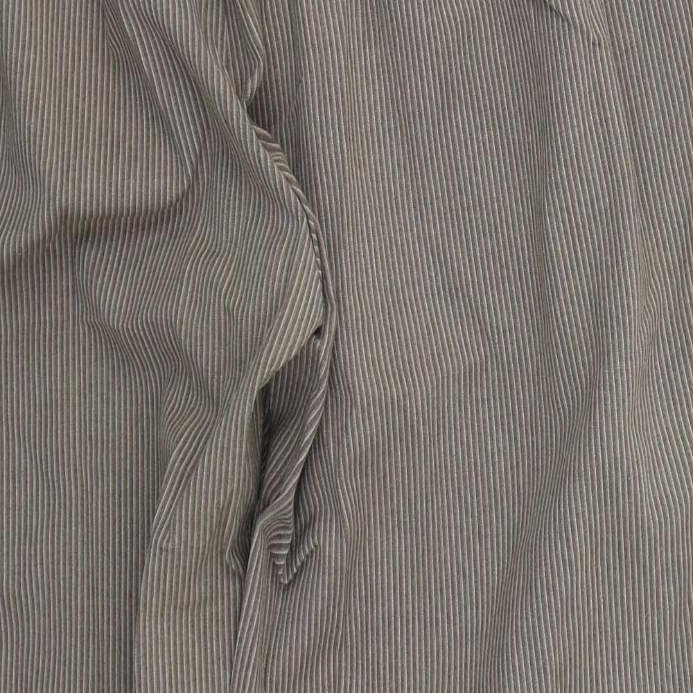 essence Womens Brown Striped Polyester Trousers Size 24 L29 in Regular