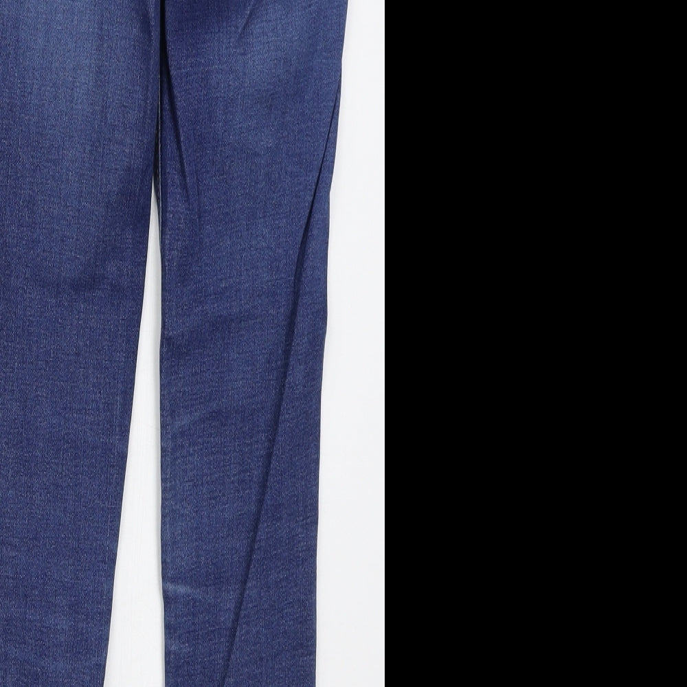 Matalan Womens Blue Cotton Skinny Jeans Size 10 L28 in Regular Button