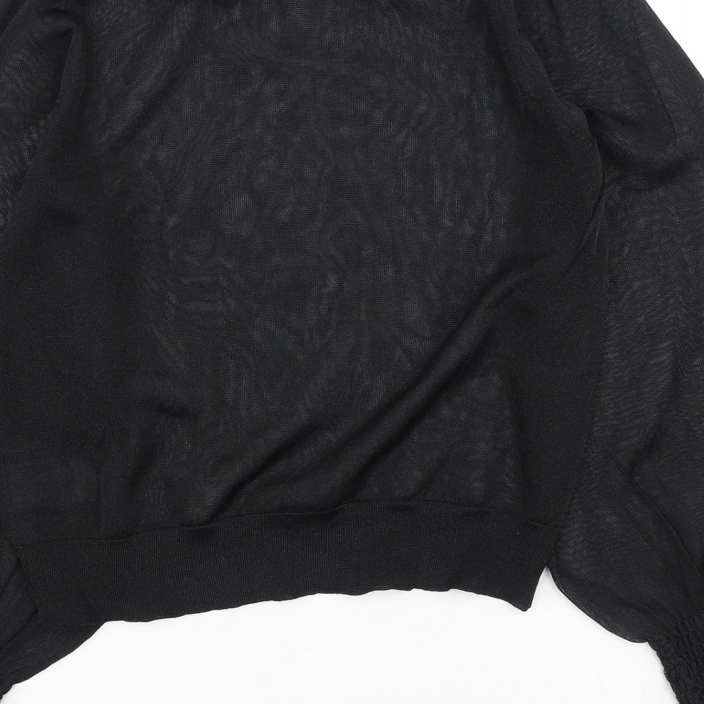 H&M Womens Black Polyamide Basic Blouse Size XS Round Neck