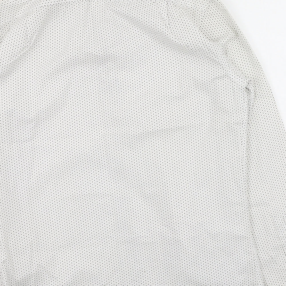 Cedarwood State Mens Ivory Polka Dot Cotton Button-Up Size 38 Collared