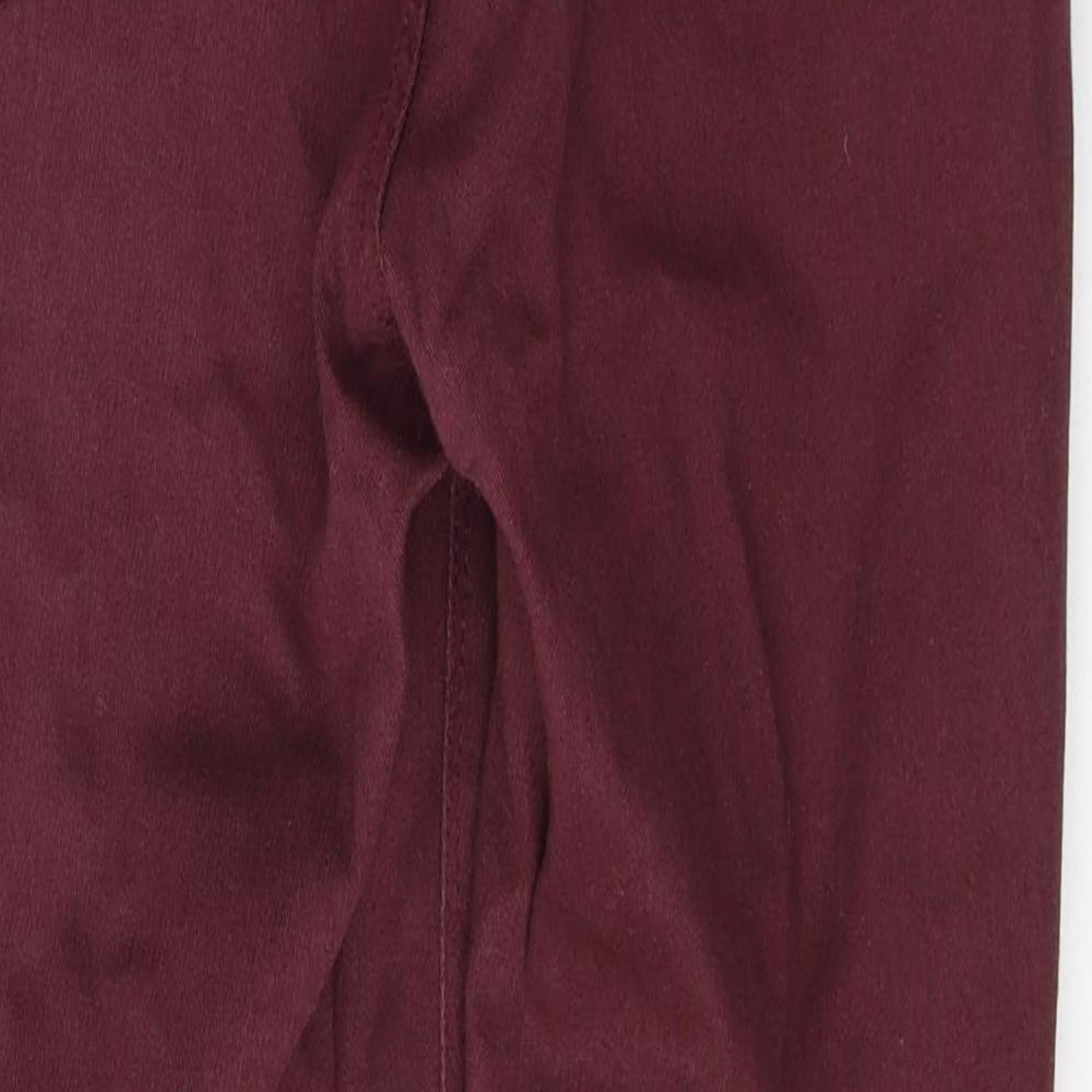 WareDenim Womens Red Cotton Skinny Jeans Size 12 L30 in Regular Button