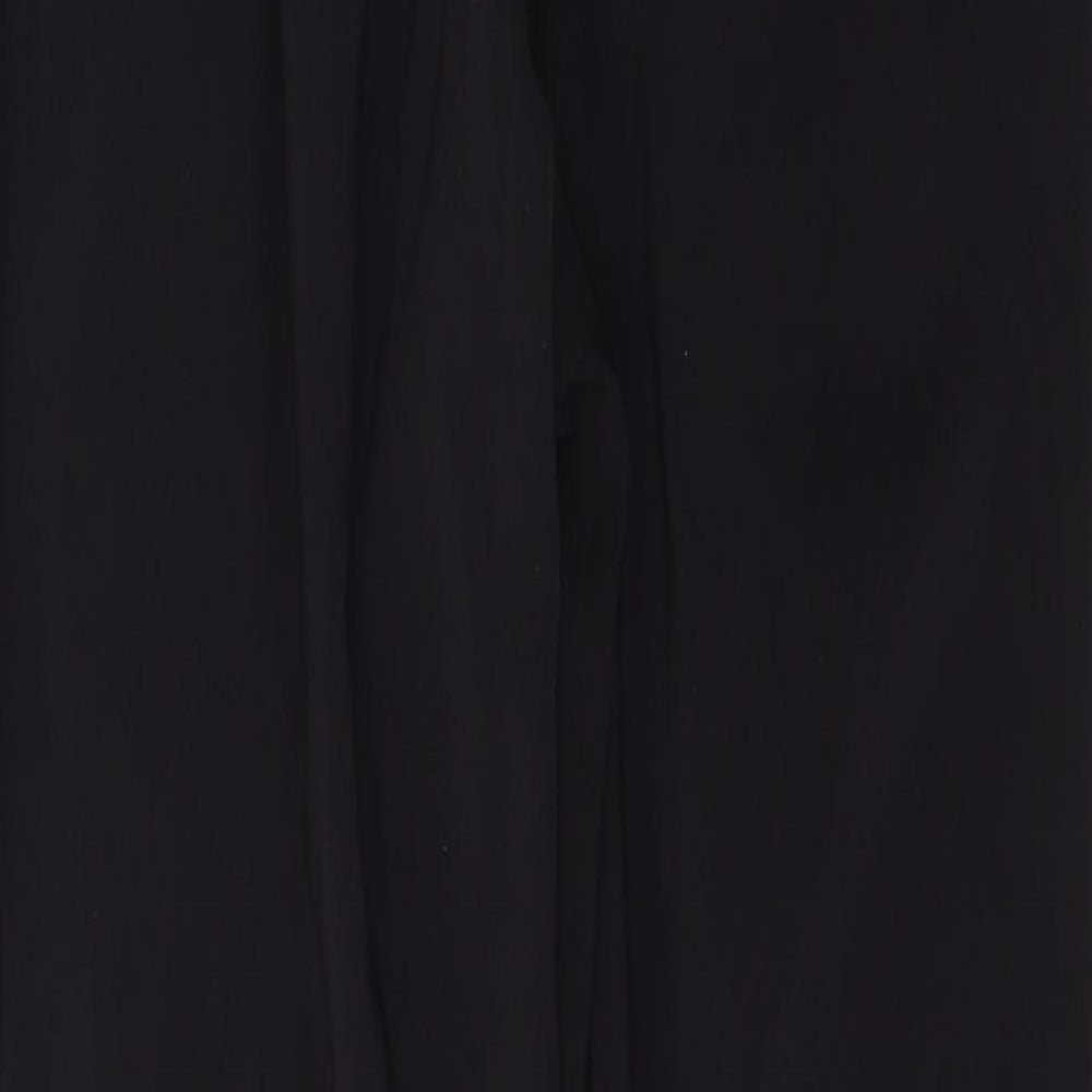 Object Womens Black Polyester Trousers Size 12 L28 in Regular