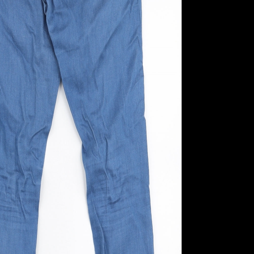 Topshop Womens Blue Cotton Skinny Jeans Size 28 in L30 in Slim Zip