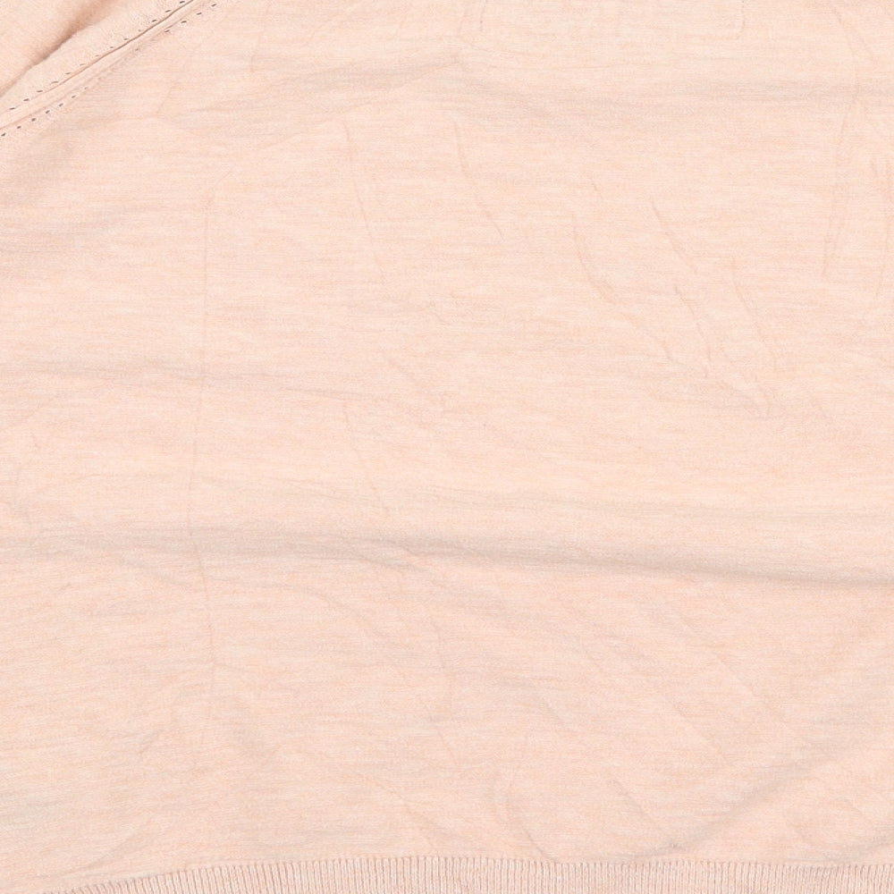Marks & Spencer Womens Pink Round Neck Cotton Pullover Jumper Size 14
