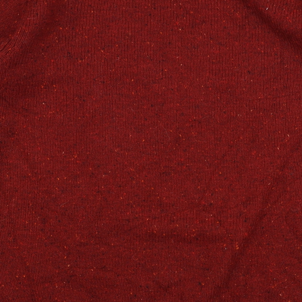 George Mens Red Round Neck Acrylic Pullover Jumper Size M