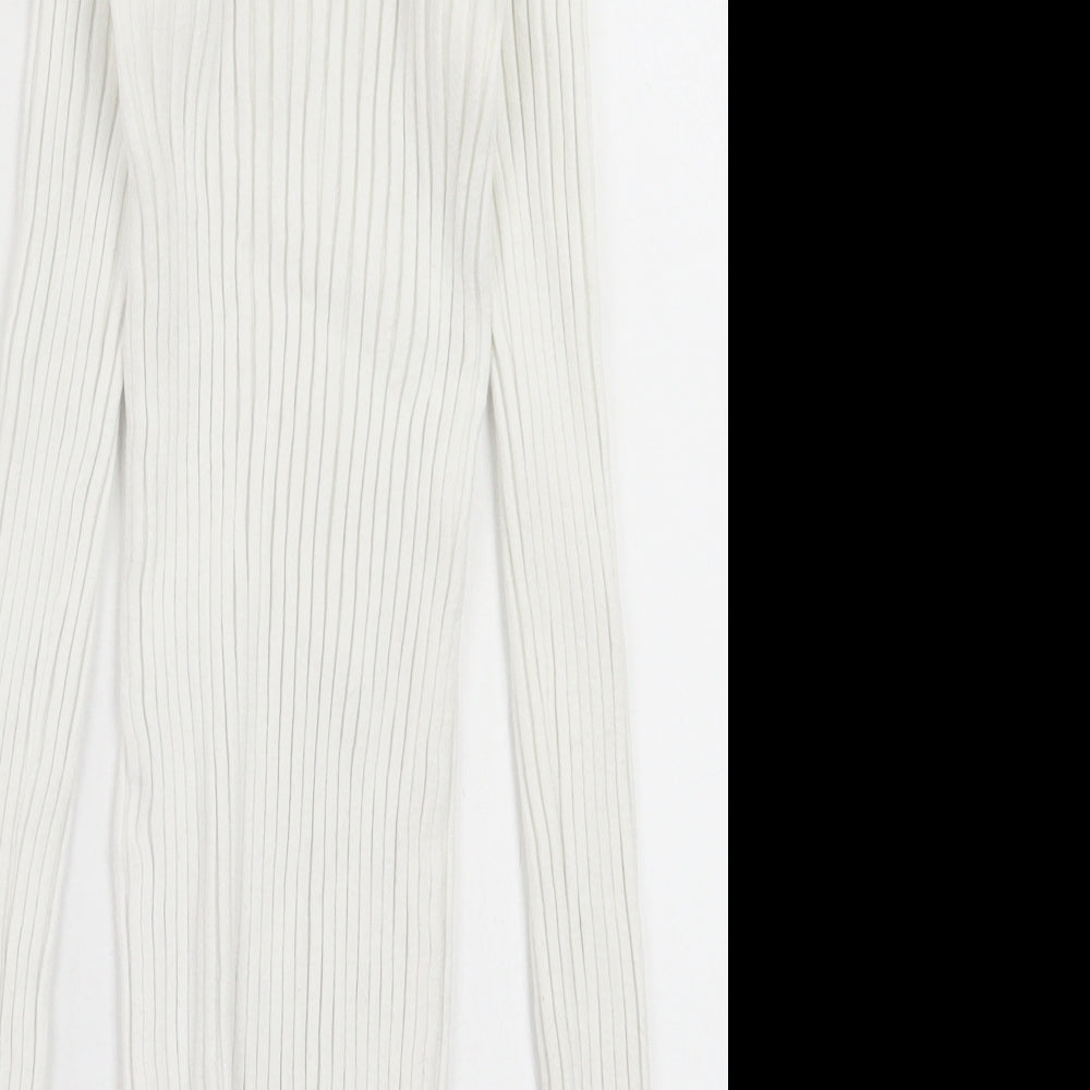 ASOS Womens White Crew Neck Polyester Pullover Jumper Size 6
