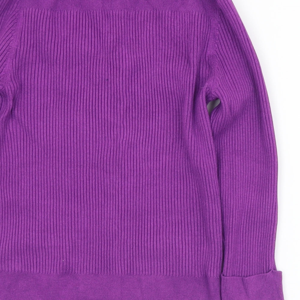 Marks & Spencer Womens Purple Scoop Neck Viscose Pullover Jumper Size 14