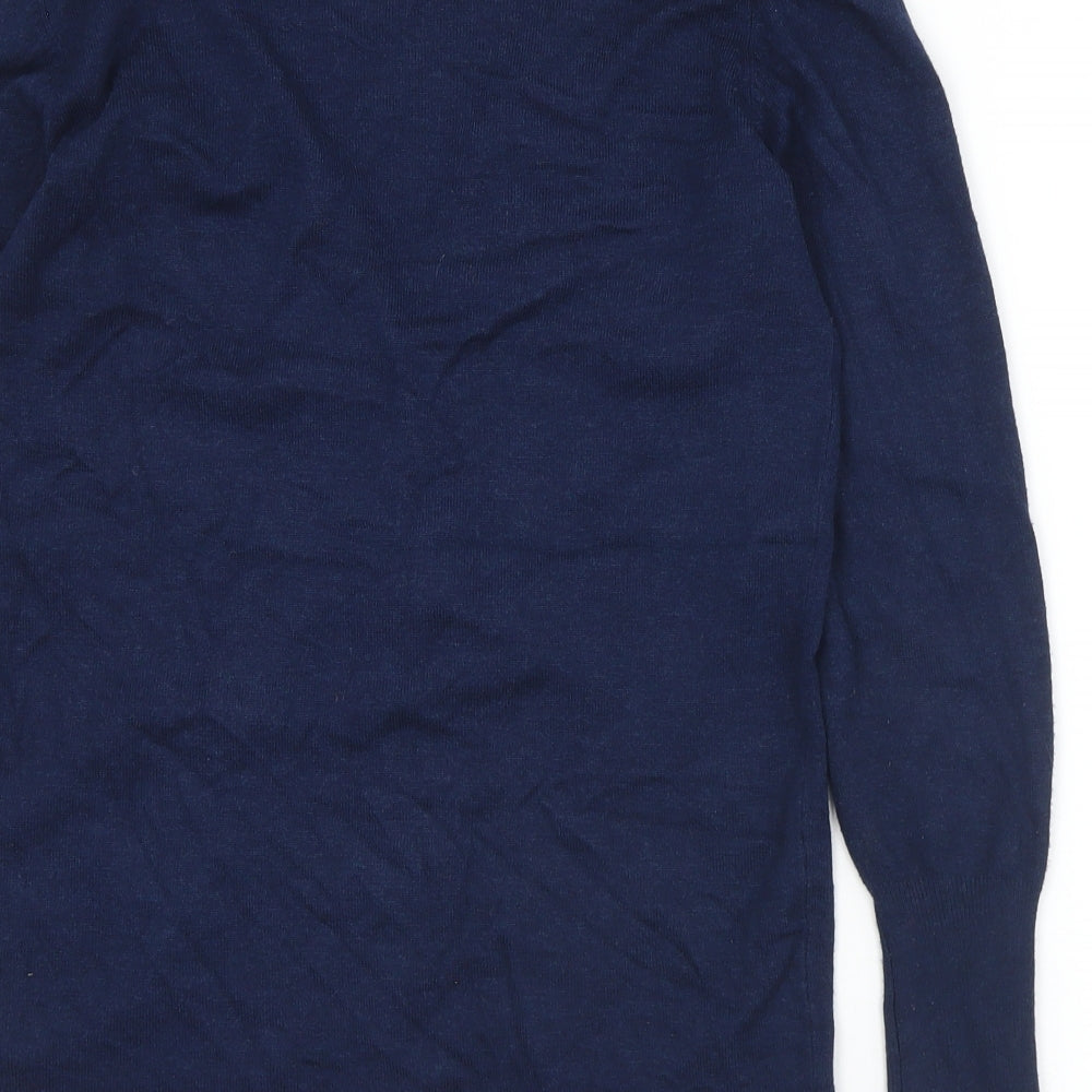 Matalan Womens Blue V-Neck Viscose Cardigan Jumper Size 10