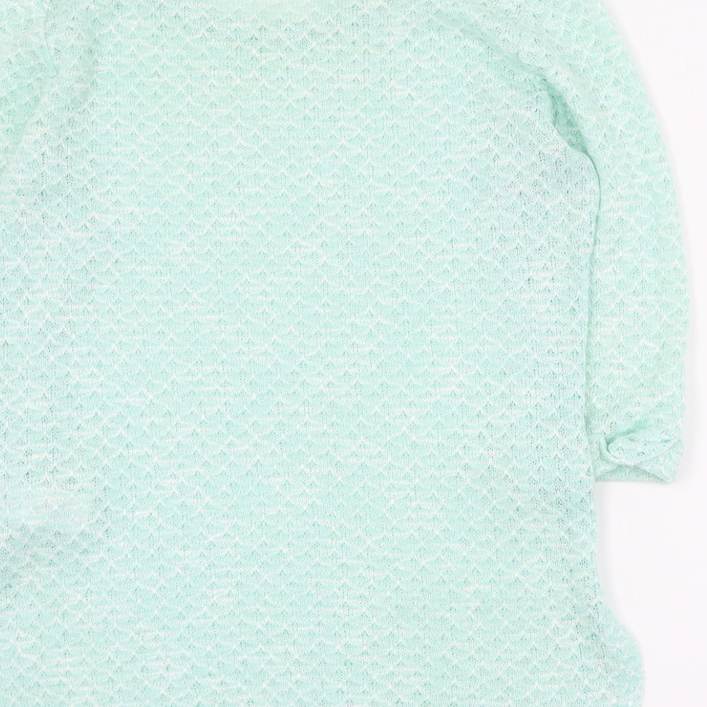 New Look Womens Green Round Neck Polyester Pullover Jumper Size 10