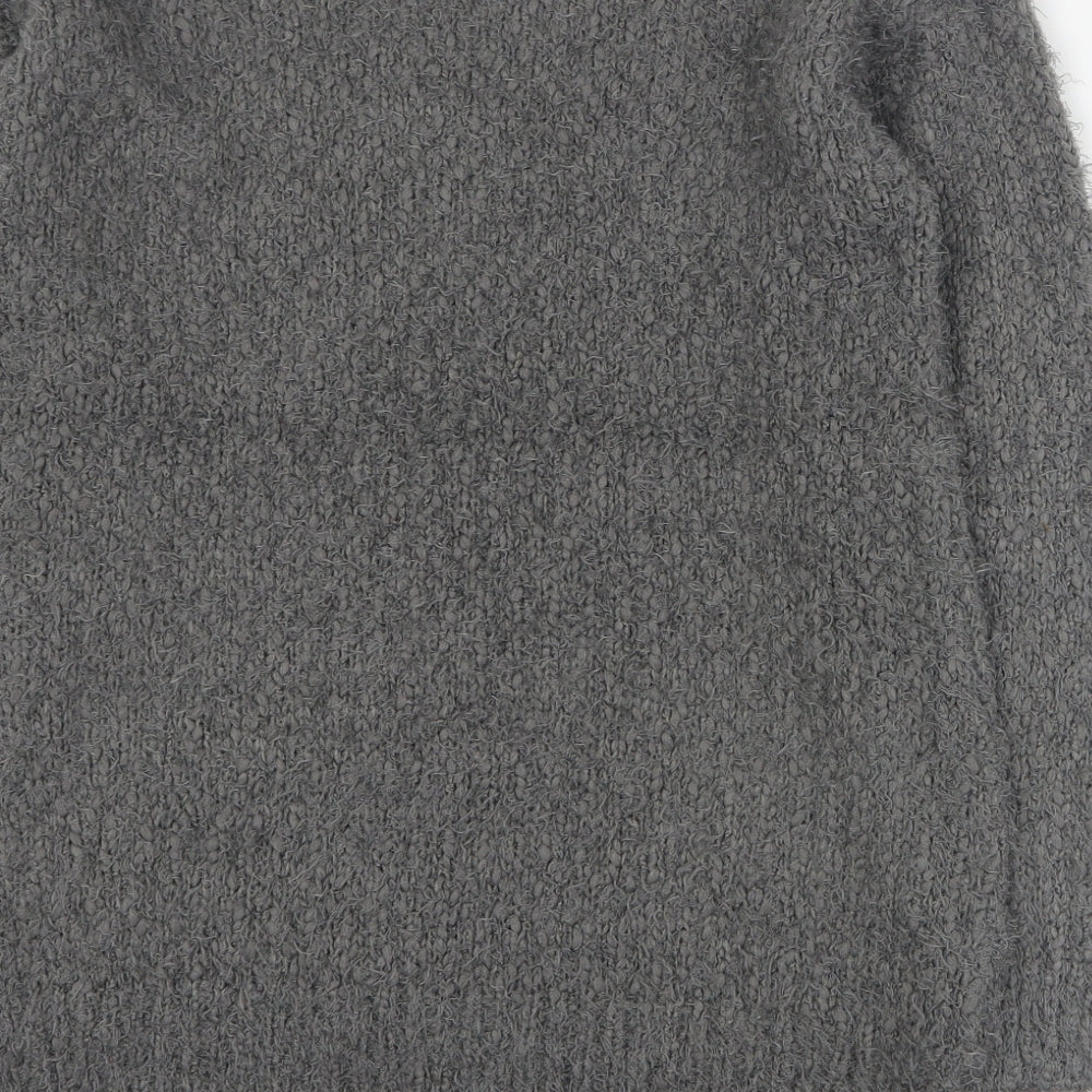 Amara Raya Womens Grey Round Neck Polyester Pullover Jumper Size S