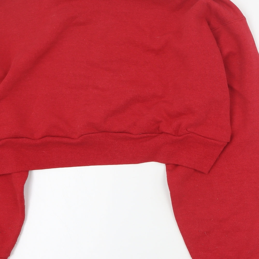 Americas Finest Womens Red Polyester Pullover Sweatshirt Size L Pullover - Cropped