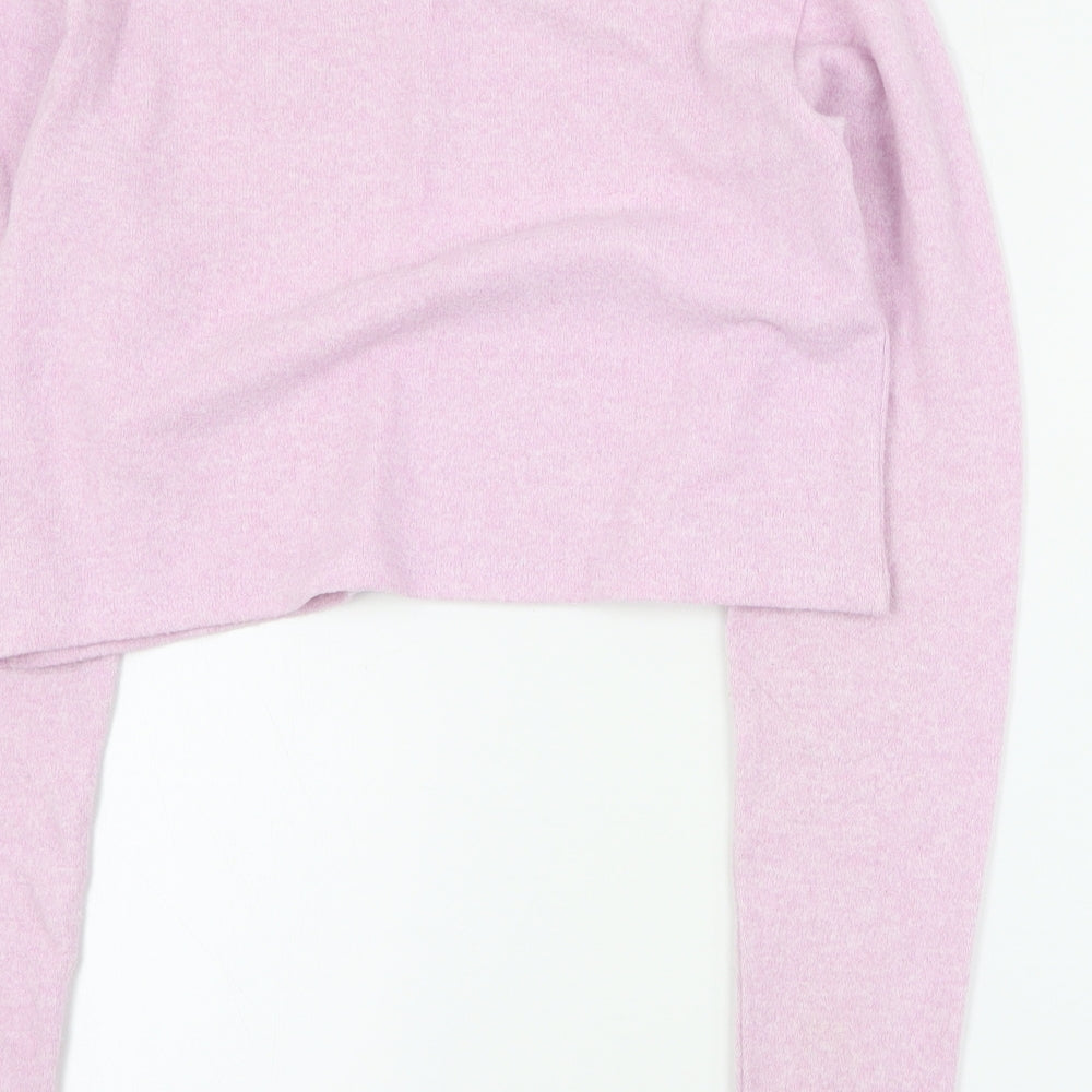 Matalan Girls Pink Round Neck Polyester Pullover Jumper Size 12 Years Pullover - Cropped