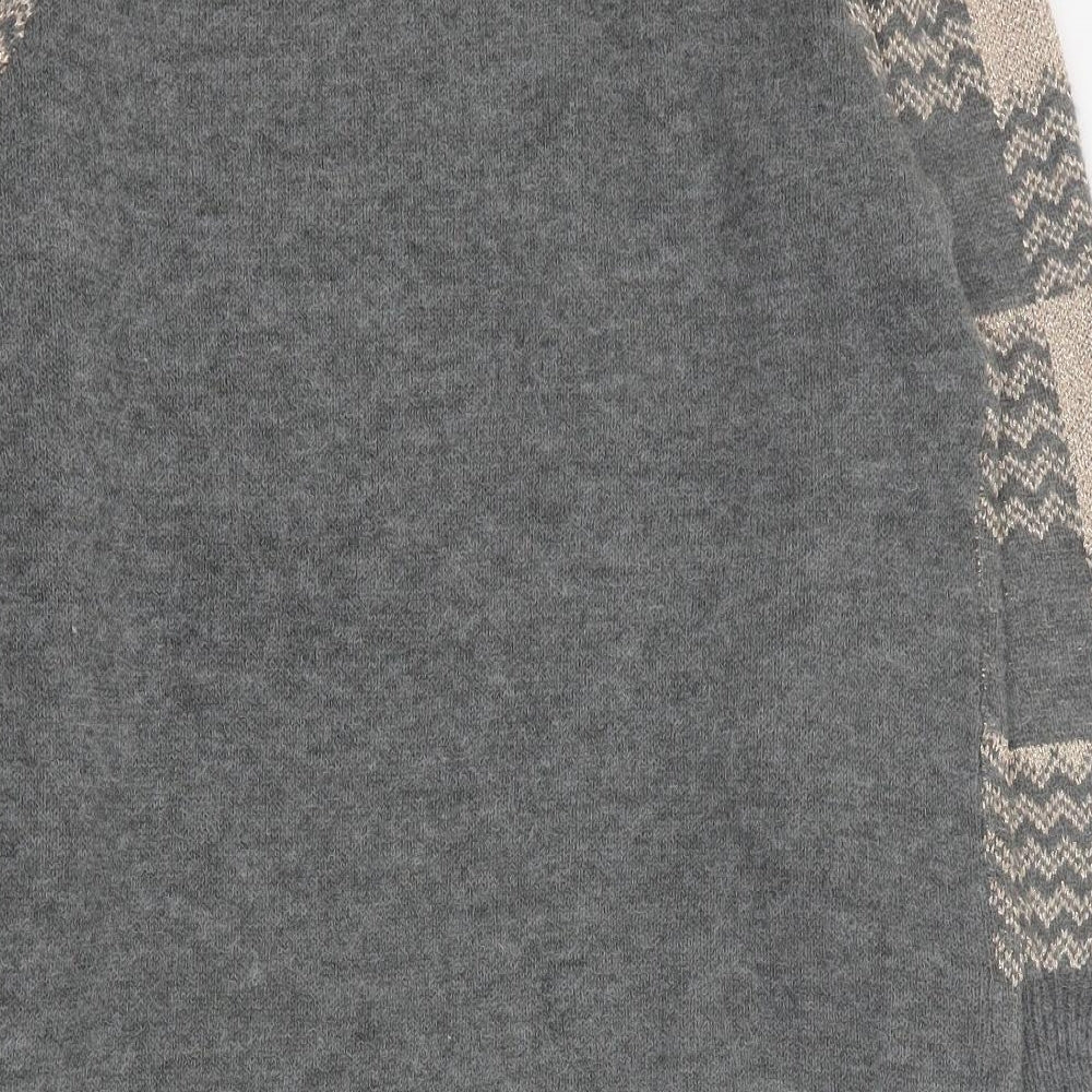 Wildflower Womens Grey Round Neck Polyester Pullover Jumper Size S
