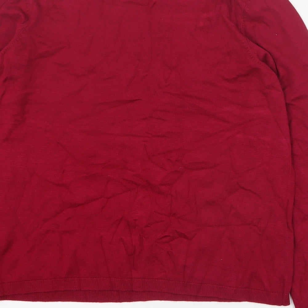 Sfera Womens Pink Round Neck Viscose Pullover Jumper Size XL