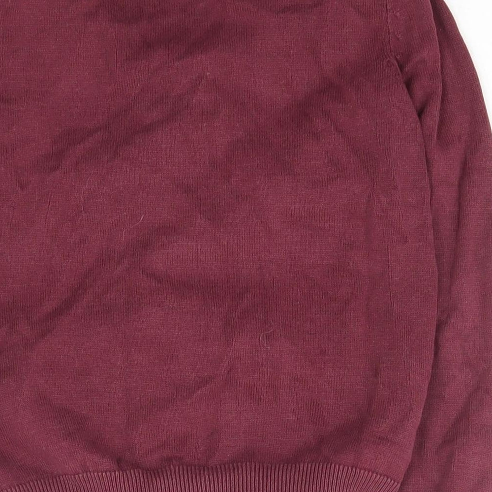 George Girls Purple V-Neck Cotton Cape Jumper Size 5-6 Years Button