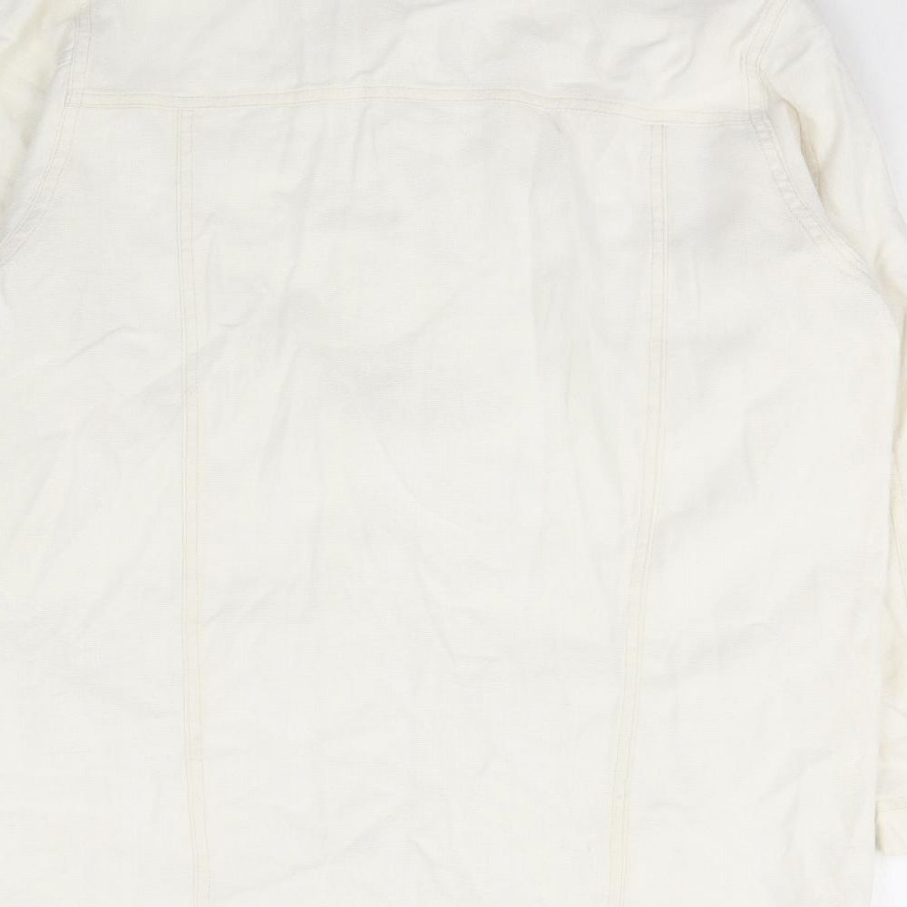Basic EnglisH Womens Ivory Jacket Size M Button