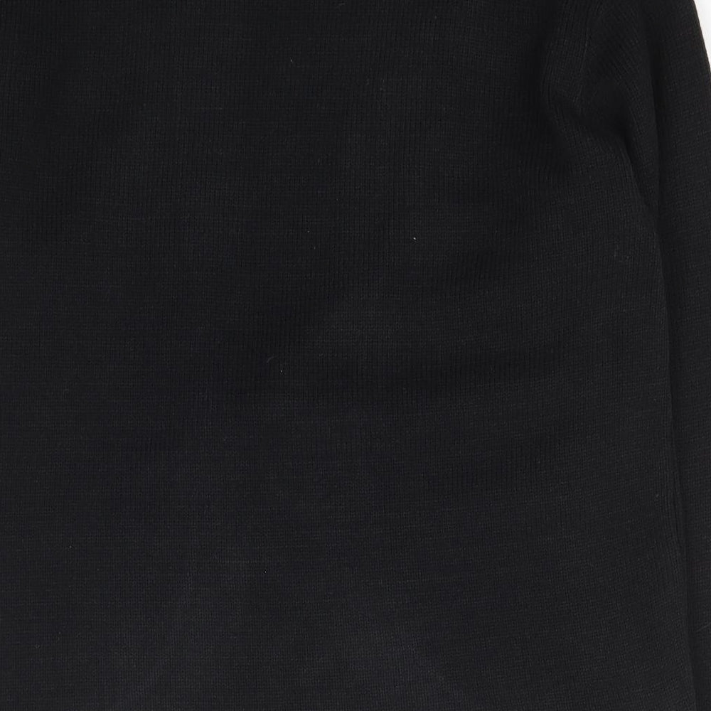 Jenifer Womens Black V-Neck Acrylic Cardigan Jumper Size M