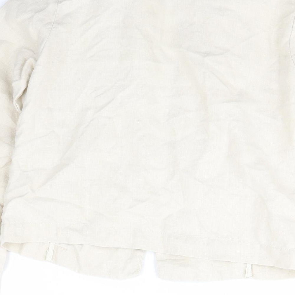 Edeis Womens Ivory Jacket Size 8 Hook & Eye
