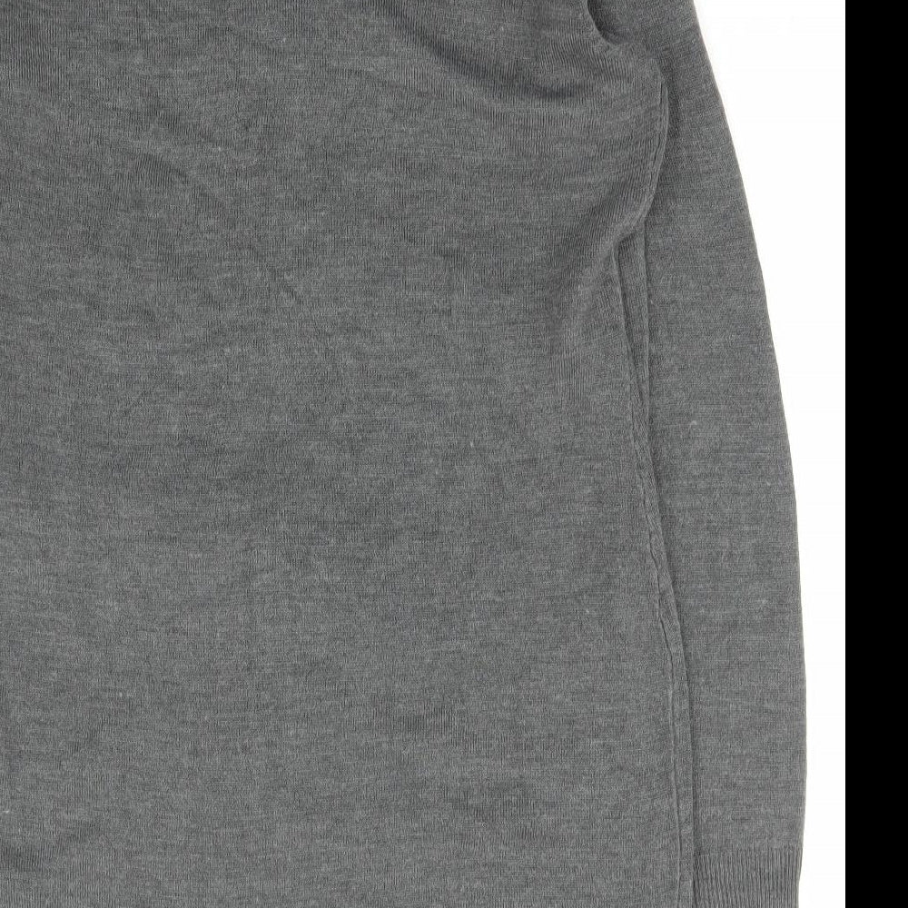 Avenue Womens Grey Scoop Neck Acrylic Pullover Jumper Size 14