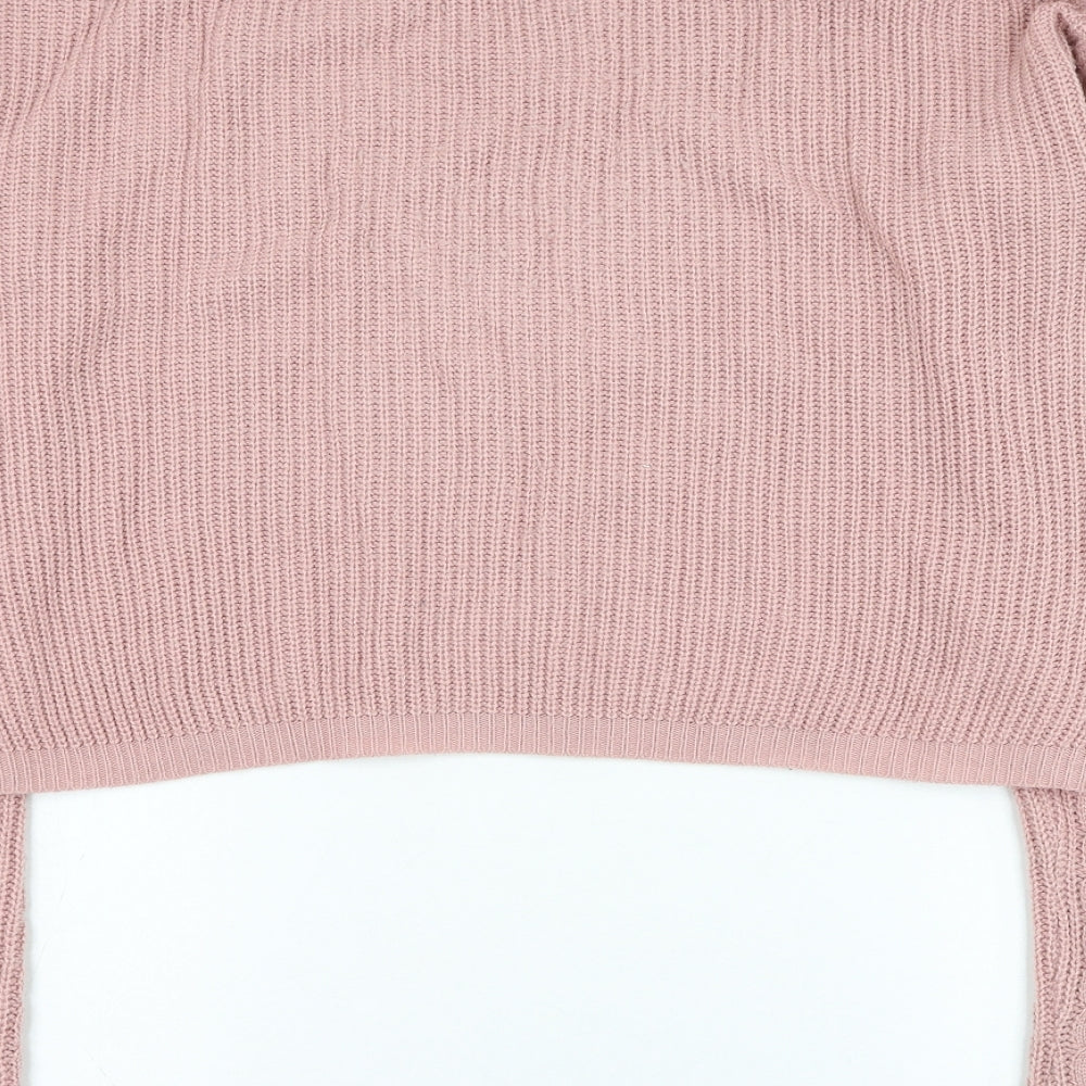 SheIn Womens Pink Round Neck Acrylic Pullover Jumper Size 10