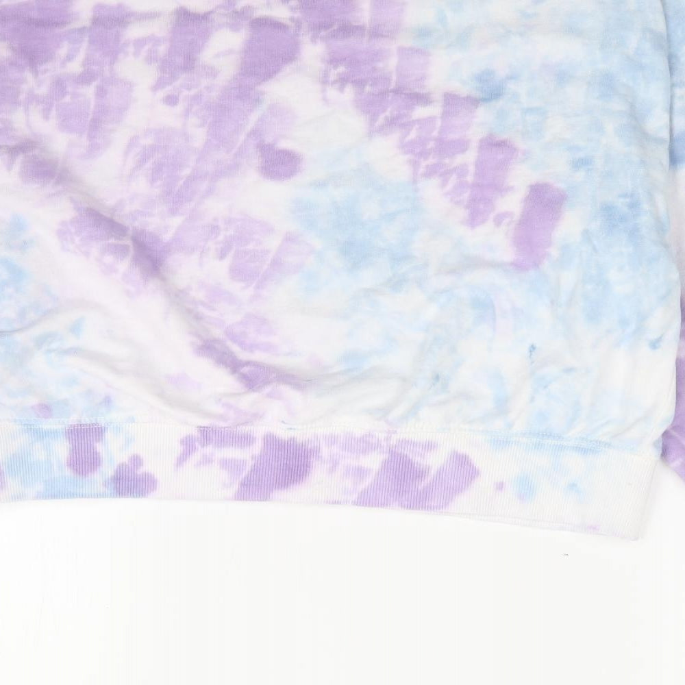 New Look Womens Multicoloured Crew Neck Geometric Cotton Pullover Jumper Size S - Cropped, Tie Dye