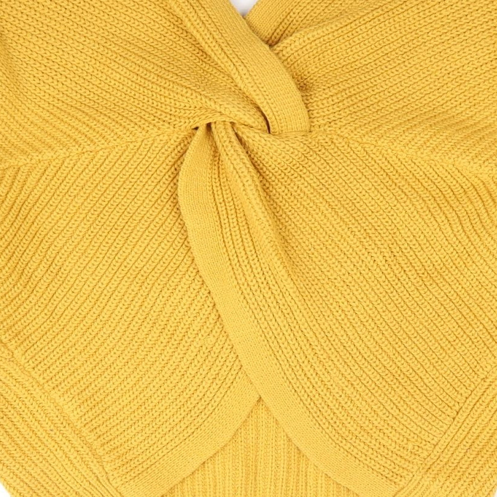 New Look Womens Yellow V-Neck Acrylic Pullover Jumper Size S