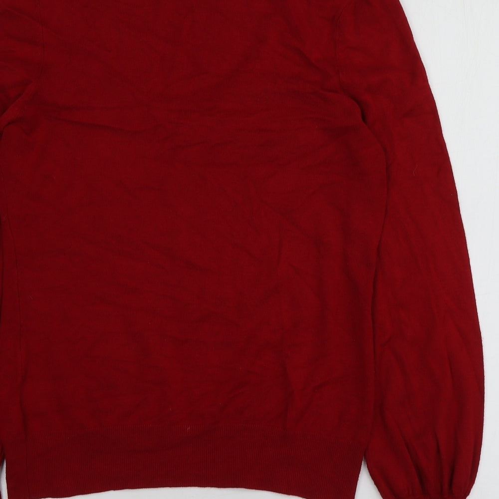 Phose Eight Womens Red V-Neck Viscose Pullover Jumper Size 12