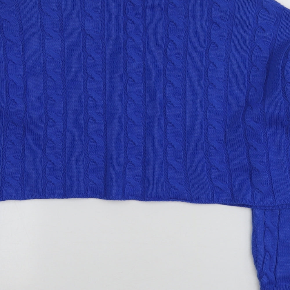 Primark Womens Blue V-Neck Acrylic Pullover Jumper Size M