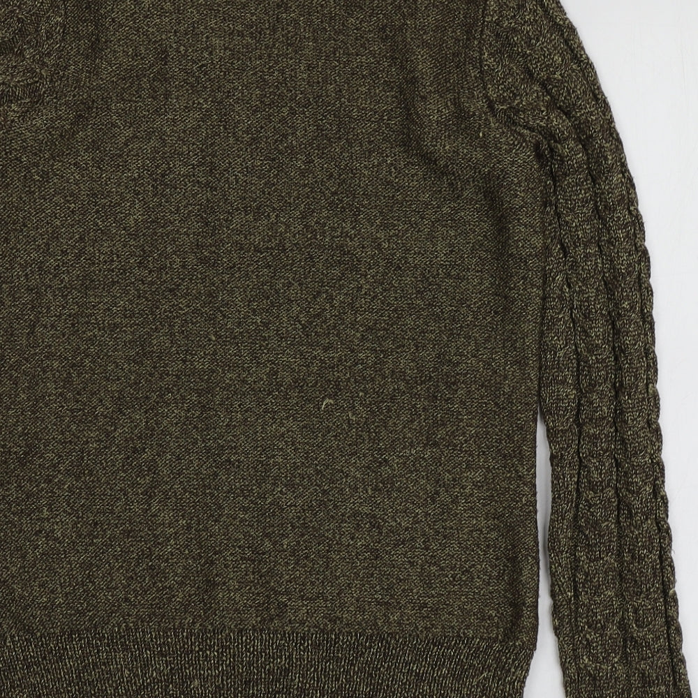 Betty Jackson Womens Gold Round Neck Acrylic Pullover Jumper Size 10