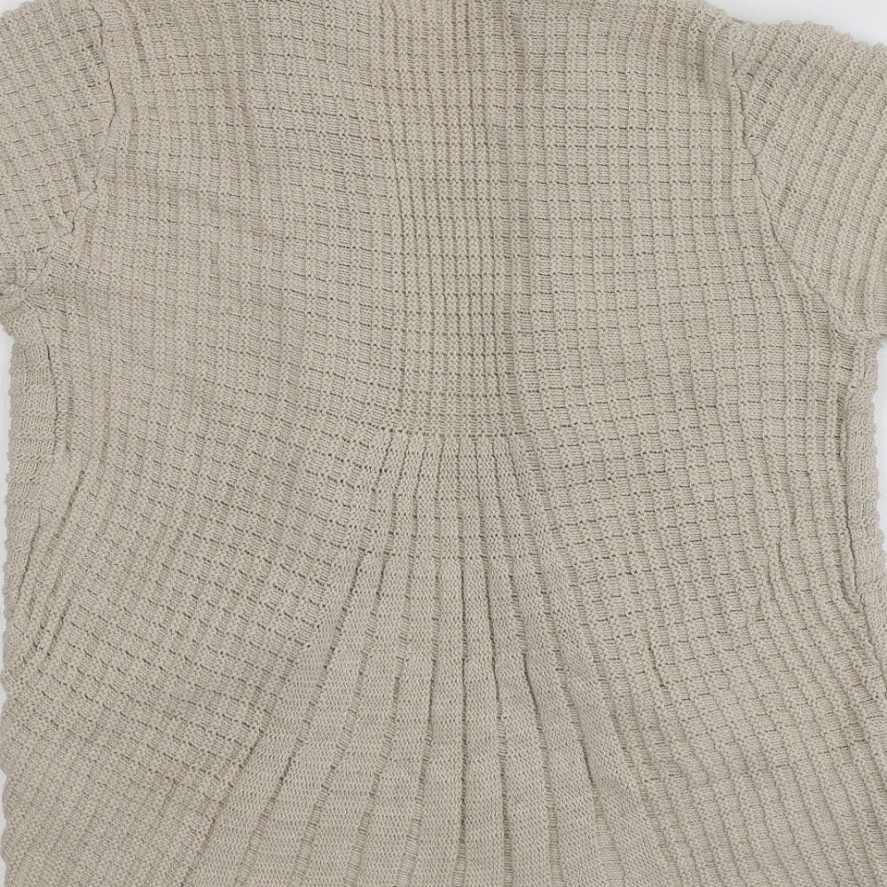Pure&Natural Womens Beige V-Neck Cotton Shrug Jumper Size L