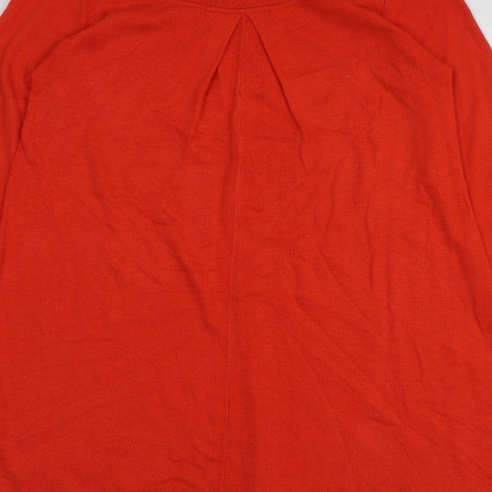 Principles Womens Orange Round Neck Polyester Pullover Jumper Size 8