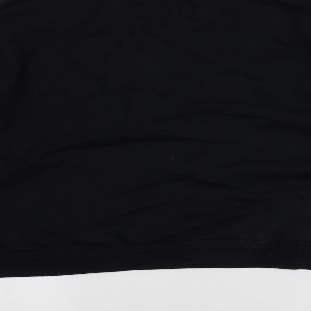 St Michael Womens Black Geometric 100% Cotton Pullover Sweatshirt Size 10