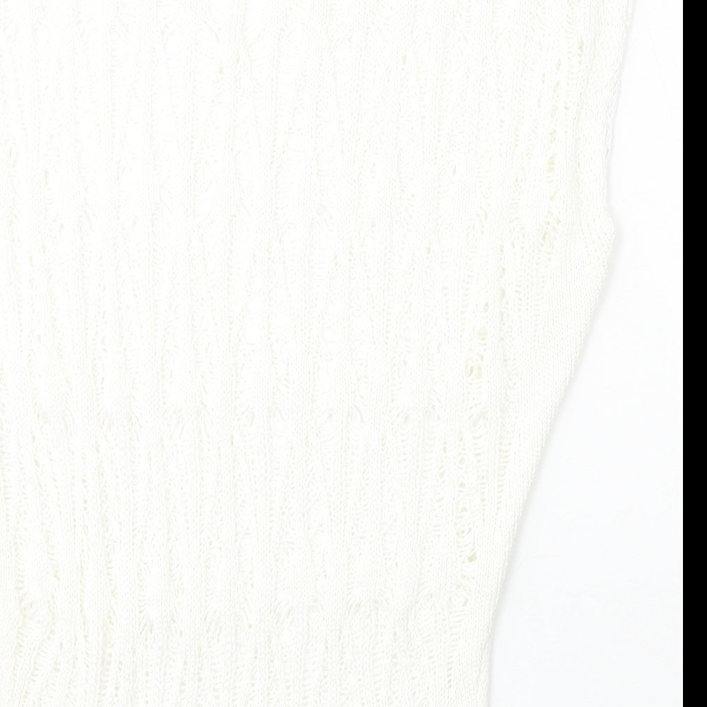 Ellamada Womens White V-Neck Polyester Vest Jumper Size L