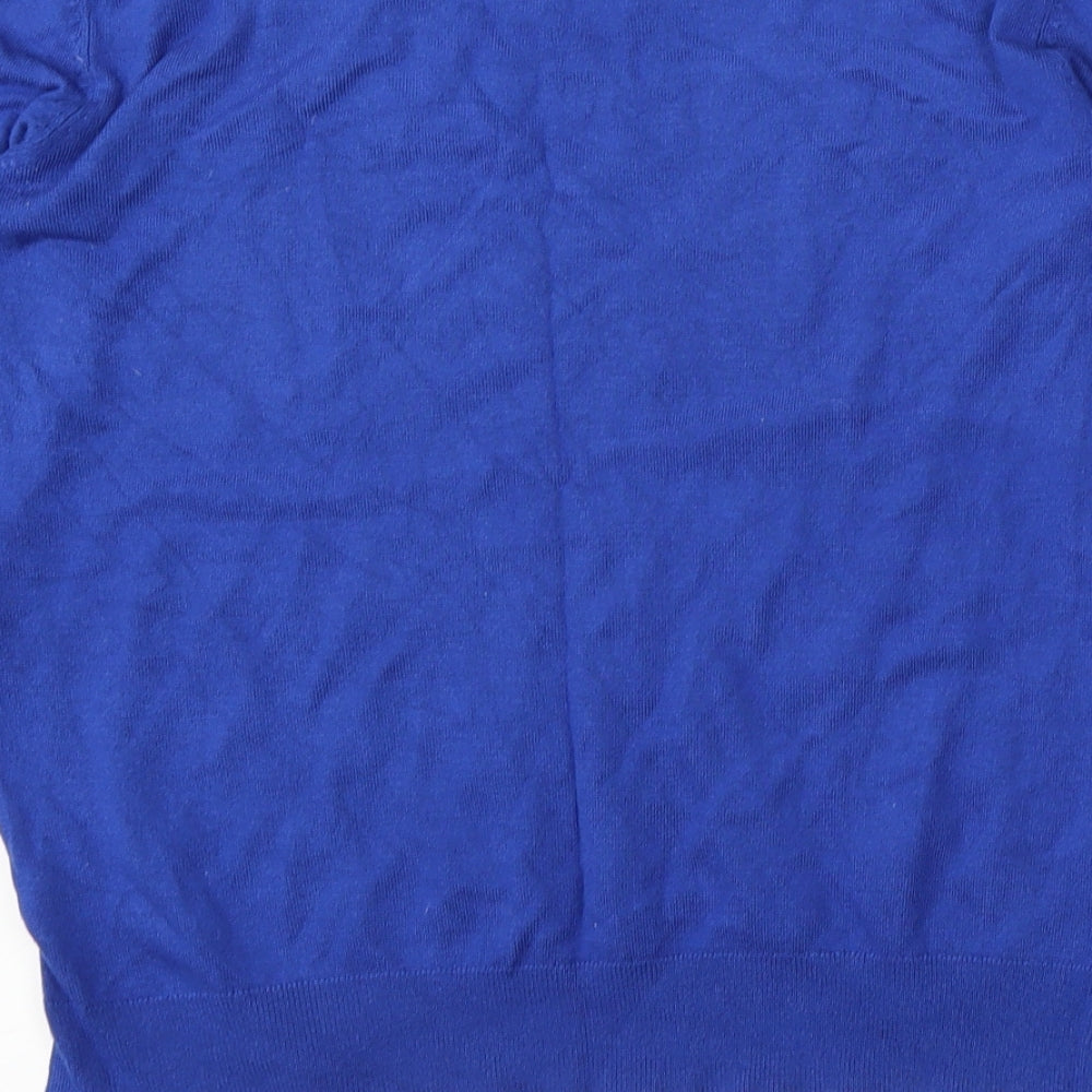 George Womens Blue Round Neck Viscose Pullover Jumper Size 10